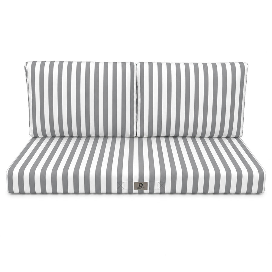 Conjunto de Cojines para Salón de Jardín 120x60 Rayas Gris Claro, tejido anti-UV e hidrófugo