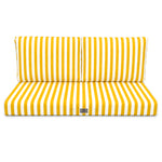 Ensemble Coussins Salon Jardin 120x60 Rayure Jaune - Premium 270g (1 Assise + 2 Dossiers)