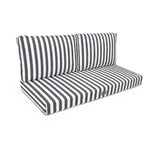 Conjunto de Cojines para Salón de Jardín 120x60 Rayas Gris Oscuro - Premium 270g (1 Asiento + 2 Respaldos)