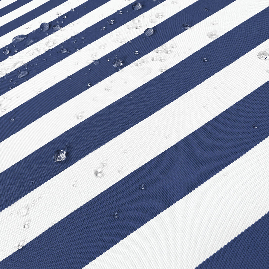 Ensemble Coussins Salon Jardin 120x60 Rayure Bleu Marine - Premium 270g (1 Assise + 2 Dossiers)