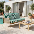 Conjunto de Cojines para Salón de Jardín 120x60 Rayas Verde - Premium 270g (1 Asiento + 2 Respaldos)