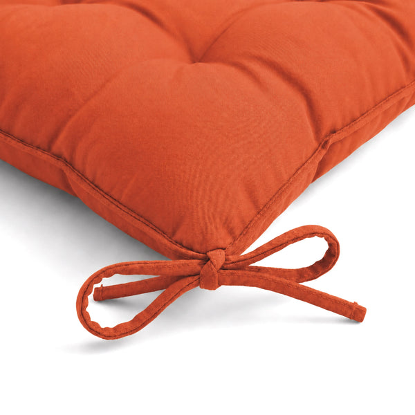 Lote de 4 Cojines para Silla 40x40 Naranja - Interior y Exterior (Hidrófugo con Sujeciones)