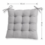 Lote de 4 Cojines para Silla 40x40 Gris Claro - Interior y Exterior (Hidrófugo con Sujeciones)