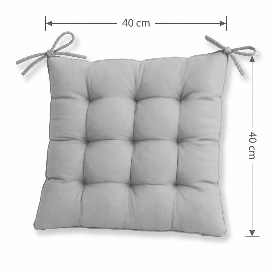 Lote de 4 Cojines para Silla 40x40 Gris Claro, certificado OEKO-TEX