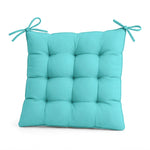 Lote de 4 Cojines para Silla 40x40 Azul Caribe - Interior y Exterior (Hidrófugo con Sujeciones)