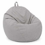 Pouf Poire XL 110x120 Gris Galet - Déhoussable & Imperméable (Garni Billes)