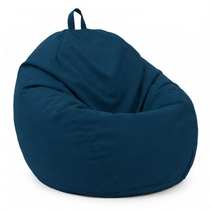 Pouf Poire XL 110x120 Bleu Pétrole - Déhoussable & Imperméable (Garni Billes)