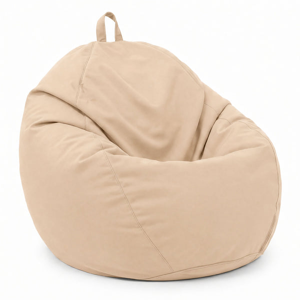 Pouf Poire XL 110x120 Beige - Déhoussable & Imperméable (Garni Billes)