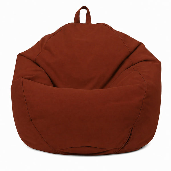 Pouf Poire XL 110x120 Terracotta - Déhoussable & Imperméable (Garni Billes)