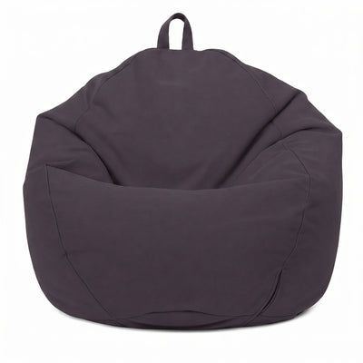 Pouf Poire XL 110x120 Gris Carbone - Déhoussable & Imperméable (Garni Billes)