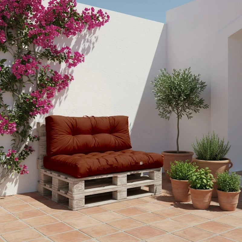 Conjunto de Cojines para Palé 120x80 Terracota - Impermeable & Grueso 15cm