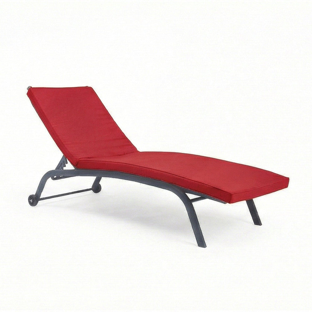 Colchoneta para Tumbona 185x60 Rojo Pimiento, funda desenfundable