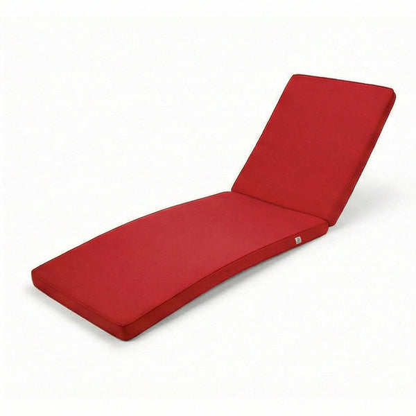Matelas bain de soleil rouge piment Deco-arts.fr, déhoussable et imperméable, pour transat de 185x60 cm.