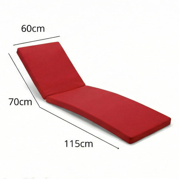 Matelas bain de soleil rouge piment pour transat, déhoussable et imperméable, confort et style pour l'extérieur.