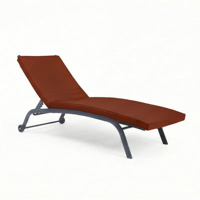 Matelas transat déhoussable 185x55 gris carbone — bain de soleil