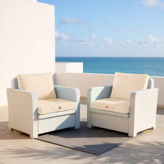 Coussins pour salon de jardin déhoussable 60x60cm Beige - Deco-arts.fr