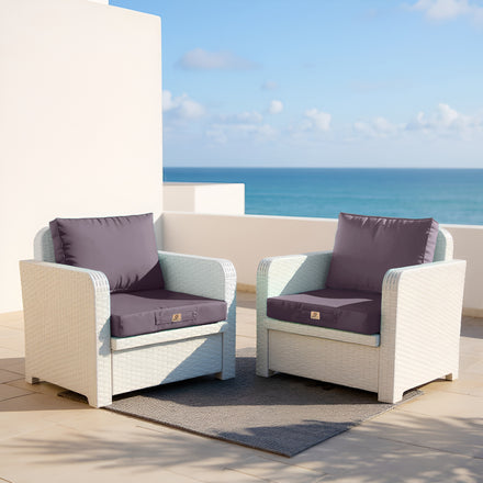 Ensemble Coussins Salon Jardin 60x70 Gris Carbone - Déhoussable & Anti-UV (Assise + Dossier)