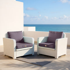 Coussins pour salon de jardin déhoussable 60x70cm Gris carbone