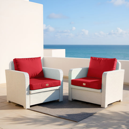 Coussins pour salon de jardin déhoussable 50x50cm rouge - Deco-arts.fr