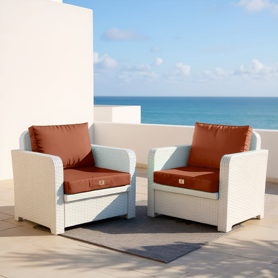 Coussins pour salon de jardin déhoussable 60x60cm Terracotta - Deco-arts.fr