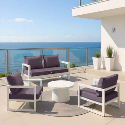 Ensemble de coussins gris carbone pour salon de jardin, 50x60 cm, assise et dossier pour fauteuils et canapés.