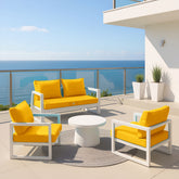 Coussins pour salon de jardin déhoussable 50x50cm Jaune - Deco-arts.fr
