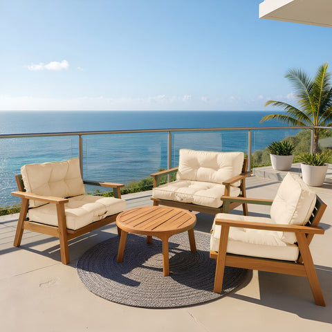 Cojines para muebles de jardín acolchados 60x60cm Beige