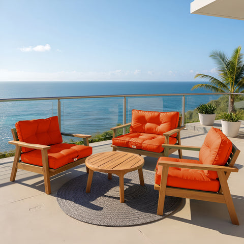 Cojines para muebles de jardín acolchados 60x60cm naranja