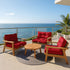Coussins pour salon de jardin capitonné 60x60cm rouge - Deco-arts.fr