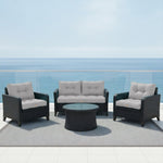 Ensemble de coussins capitonnés gris galet pour fauteuils et canapés, épais 15cm, moelleux, pour assise et dossier.