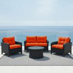 Coussins pour salon de jardin capitonné 50x50cm orange - Deco-arts.fr