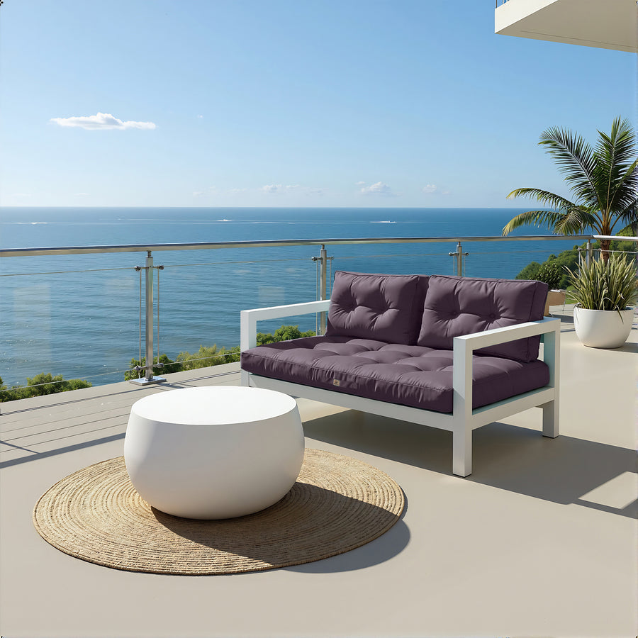 Coussins pour fauteuils et canapés Deco-arts.fr, ensemble capitonné gris carbone, 120x60 cm, épais 15 cm, 1 assise et 2 dossiers