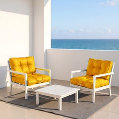 Cojines para sofá de jardín – Acolchado y anti-UV – 50x50cm – Amarillo – Déco Arts