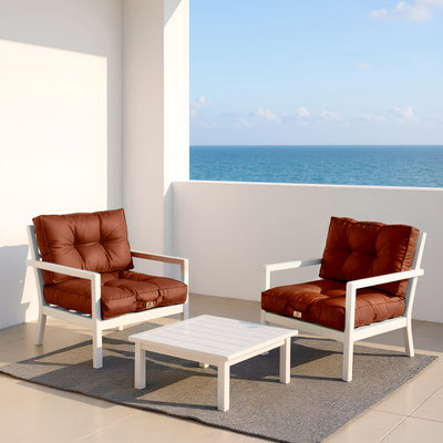 Ensemble de coussins capitonnés 50x50 cm en terracotta, épaissis 15cm, pour fauteuils et canapés, style moelleux et confortable.