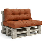 Coussin terracotta 120x80 cm en situation extérieure