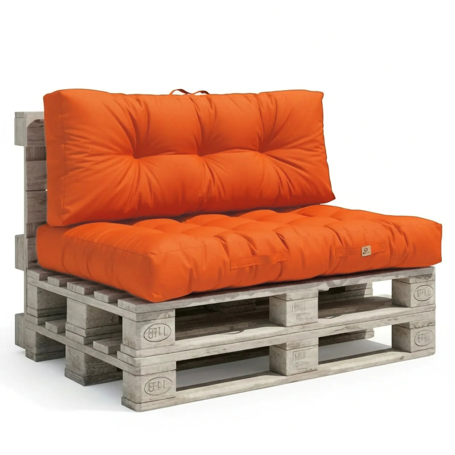 Conjunto de Cojines para Palé 120x80 Naranja, grosor de 15 cm