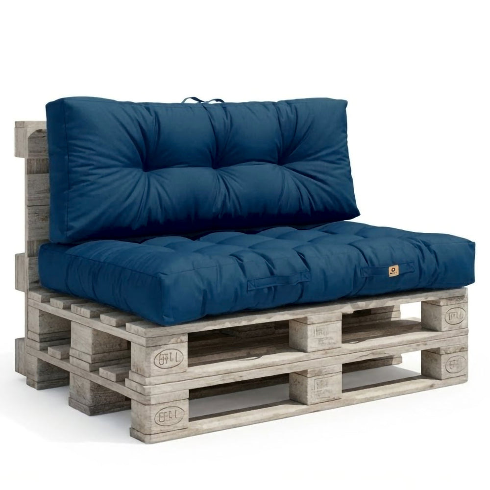 Conjunto de Cojines para Palé 120x80 Azul Petróleo, grosor de 15 cm