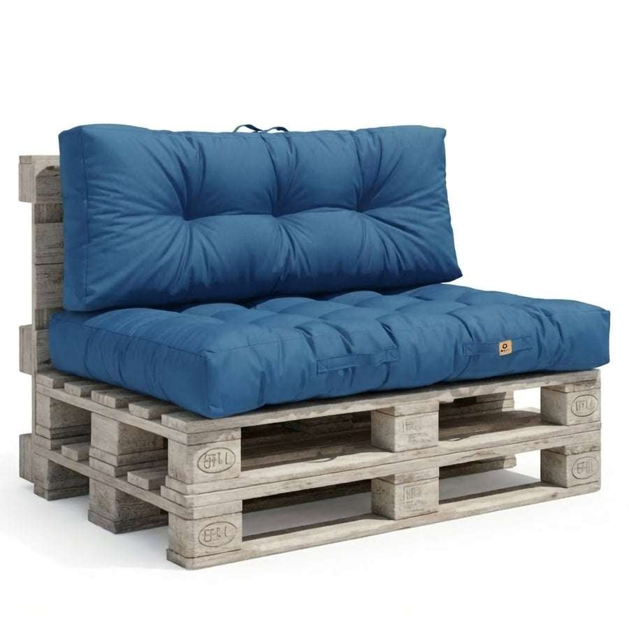 Conjunto de Cojines para Palé 120x80 Azul Petróleo, grosor de 15 cm