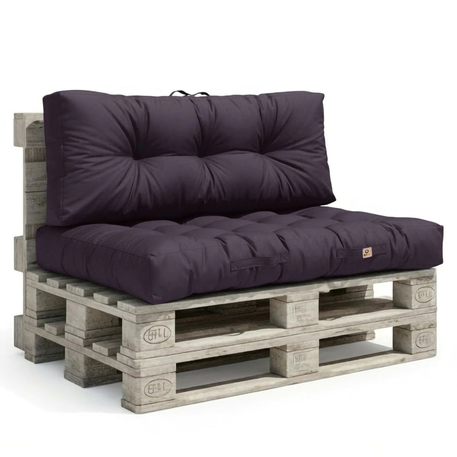 Conjunto de Cojines para Palé 120x80 Gris Carbón, grosor de 15 cm