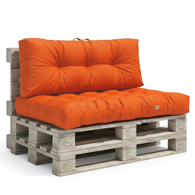 Coussins pour fauteuils et canapés Deco-arts.fr, ensemble palette orange 120x80 cm, imperméables et épais 15 cm.
