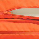 Matelas bain de soleil orange de 185x60 cm, déhoussable et imperméable, pour transat confortable.