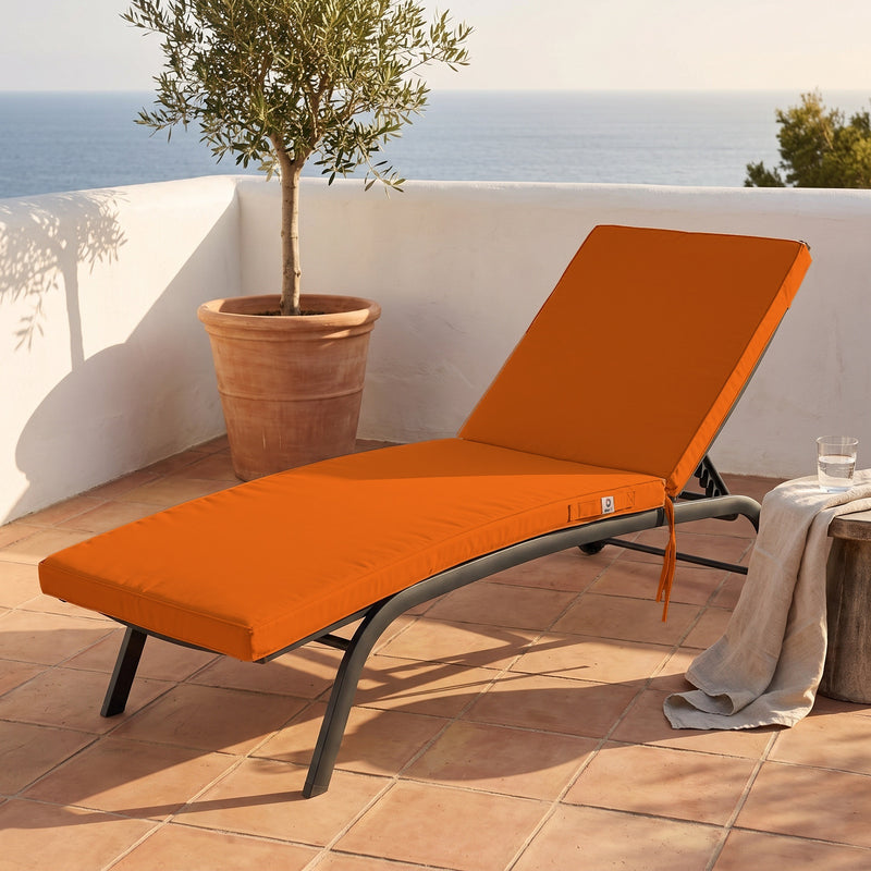 Colchoneta para Tumbona 185x60 Naranja - Con Funda Extraíble & Impermeable (Tumbona)
