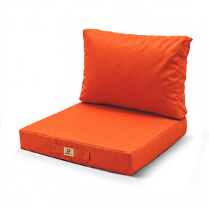 Ensemble Coussins Salon Jardin 60x70 Orange - Déhoussable & Anti-UV (Assise + Dossier)