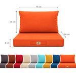 Ensemble Coussins Salon Jardin 60x70 Orange - Déhoussable & Anti-UV (Assise + Dossier)
