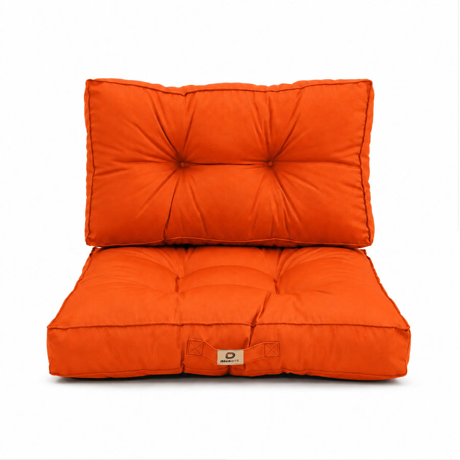 Conjunto de Cojines Acolchados 60x60 Naranja, para interior y exterior