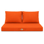 Conjunto de Cojines para Salón de Jardín 100x50 Naranja - Con Funda Extraíble & Anti-UV (1 Asiento + 2 Respaldos)