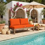 Conjunto de Cojines para Salón de Jardín 100x50 Naranja - Con Funda Extraíble & Anti-UV (1 Asiento + 2 Respaldos)