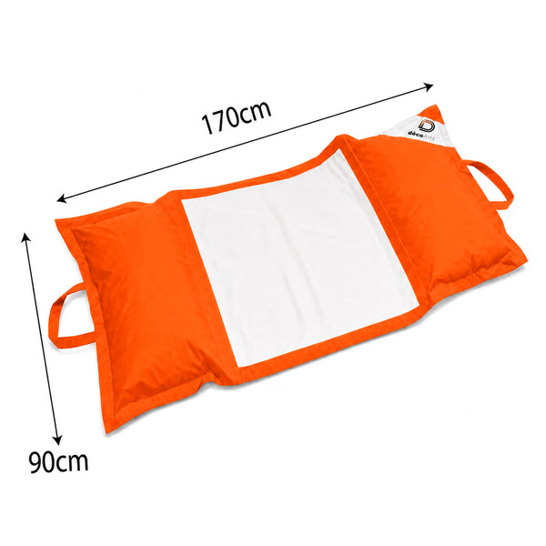Puf Flotante para Piscina XXL 170x90 Naranja - Colchoneta de Hamaca con Perlas (Confort Adulto)