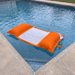 Puf Flotante para Piscina XXL 170x90 Naranja - Colchoneta de Hamaca con Perlas (Confort Adulto)