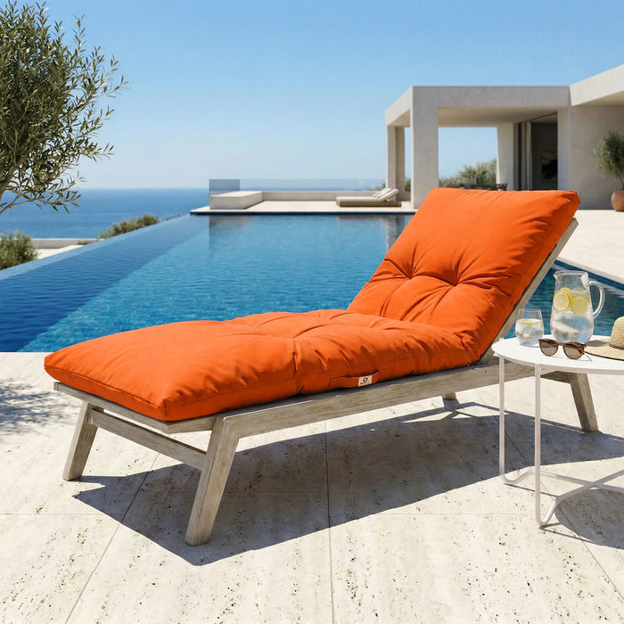 Colchoneta para Tumbona 185x60 Naranja - Grueso 12cm & Impermeable